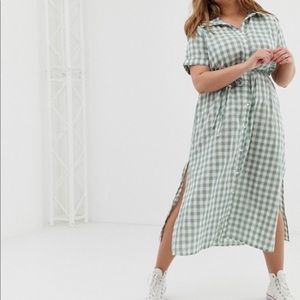 Shirt dress NO belt in grid check